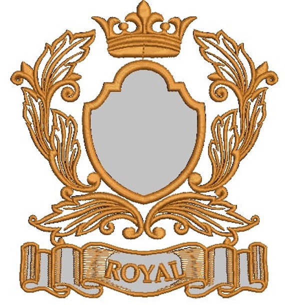 crown coat of arms in three sizes machine embroidery design