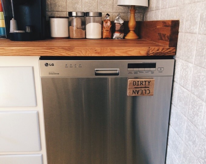 Clean Dirty Dishwasher Magnet- Wood Rustic    Kitchen decor