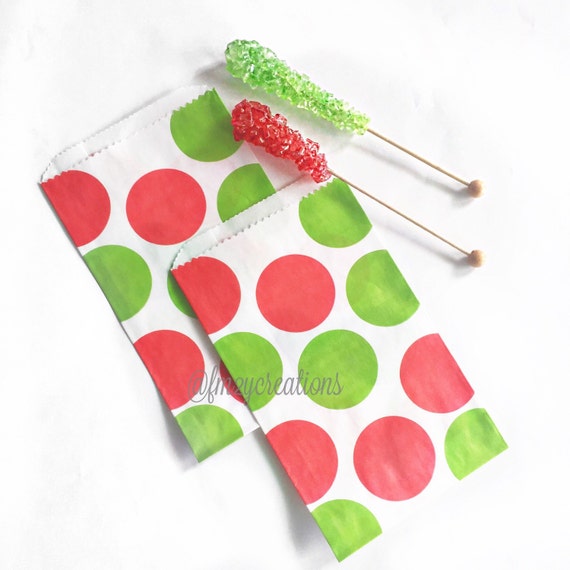 Holiday Favor Bags | Christmas Party Decor | Red Favor Bags | Green Favor Bags | Red and Green Party Decor | Christmas Favor Bags | Holiday Il_570xn