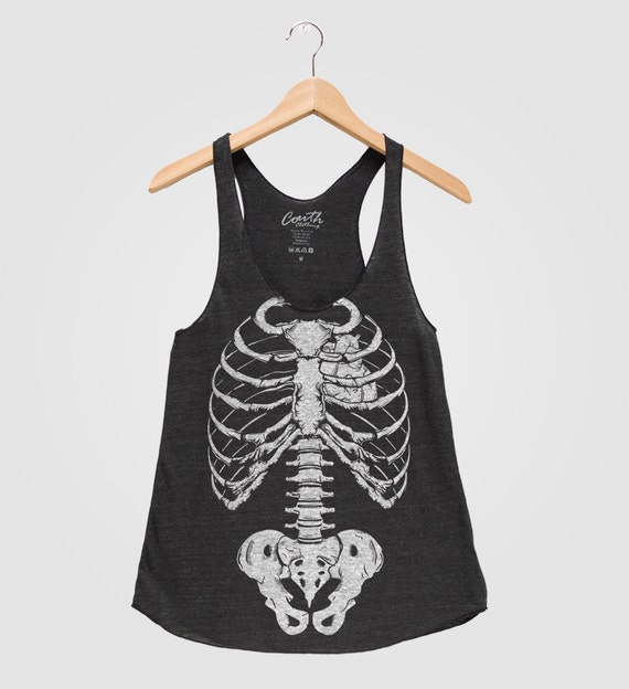 Rib Cage Skeleton Women Tank Top American Apparel by Couthclothing