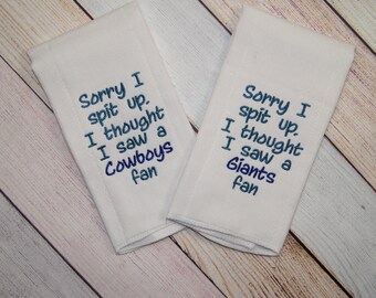 Philadelphia Eagles Baby Football Fan Embroidered Burp Cloth - Philadelphia Eagles Baby Girl - Philadelphia Eagles Baby Boy Sorry I Spit up