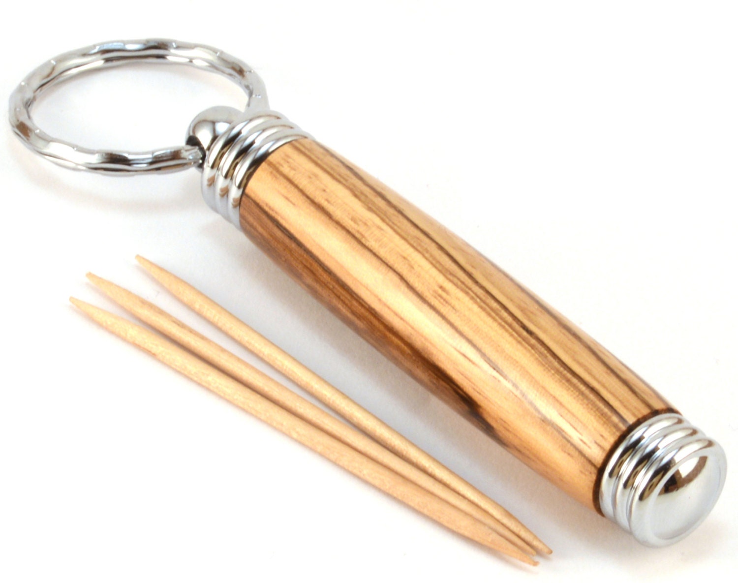 SALE Wood Toothpick Holder Key Chain with by AutumnSummerLLC