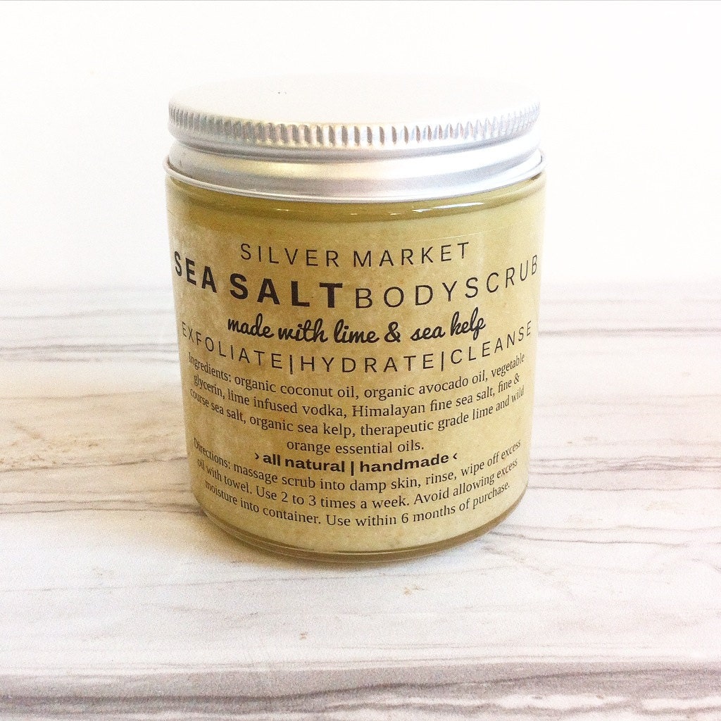 SEA SALT Body Scrub Lime and Sea Kelp All by SilverMarketCo