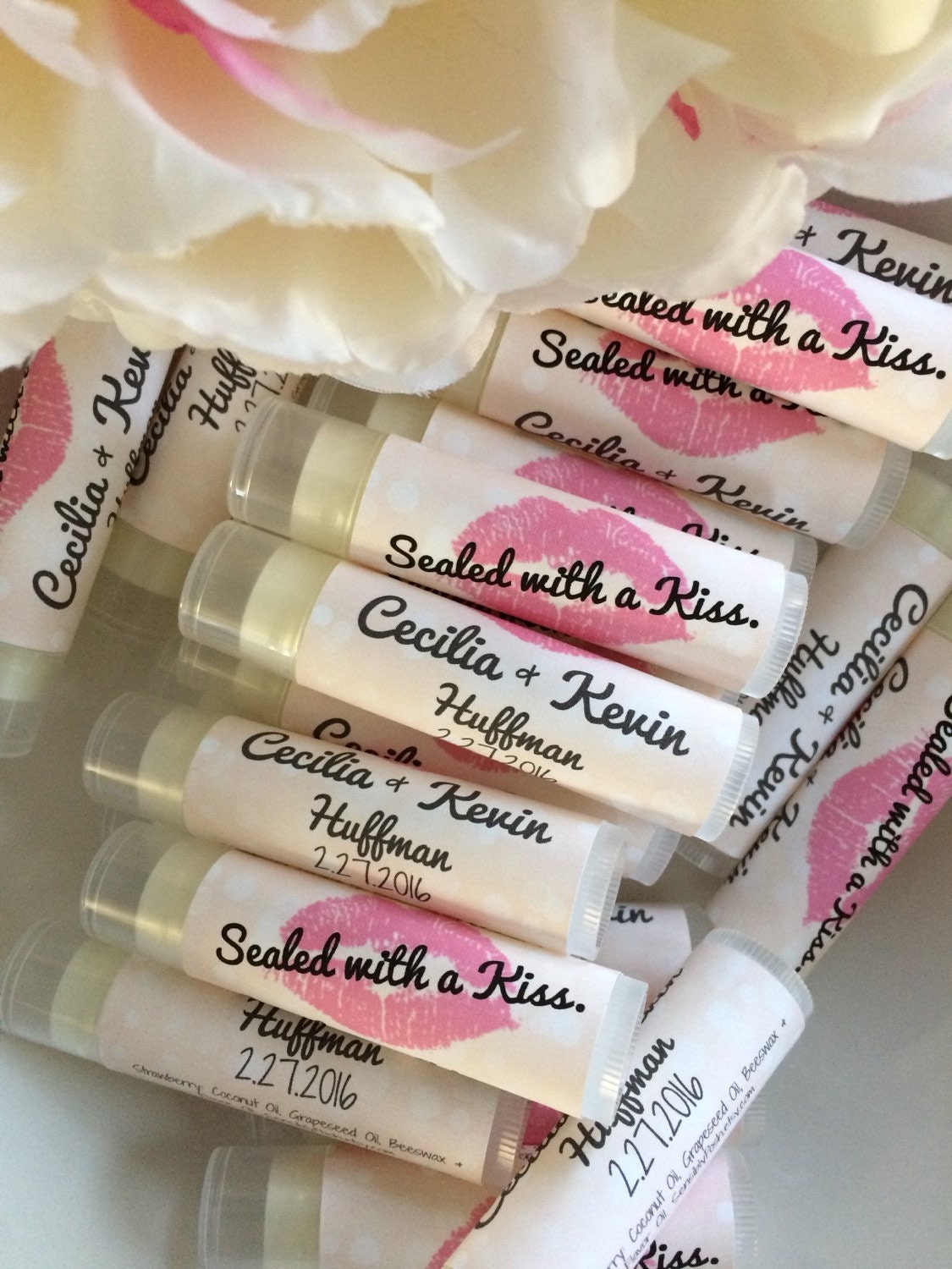 100 Personalized Lip Balms. Wedding Favors. Guest by SensiblyPosh