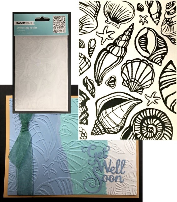 SEA SHELLS embossing folder KAISERCRAFT EFE235 A6 for