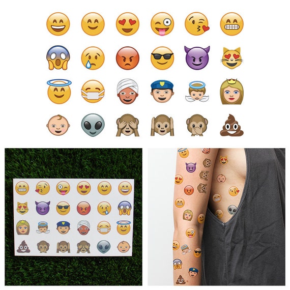 Emoji Party Favors Temporary Tattos