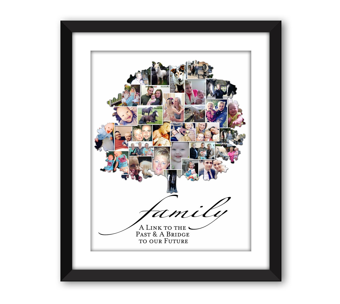 Family Tree Heritage Ancestry Ancestors Photo Collage Wall Art