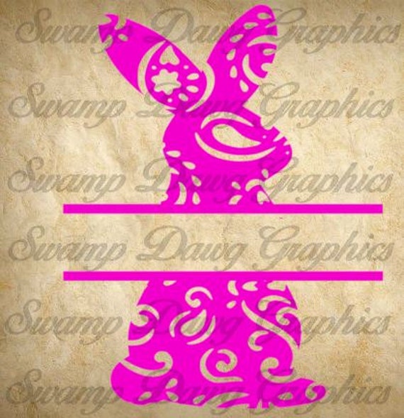 Download Paisley Bunny split cut file, silhouette, circut, svg ...