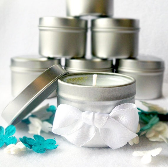 Wedding Favors 25 Mini Scented Candle Tins 2oz Wedding