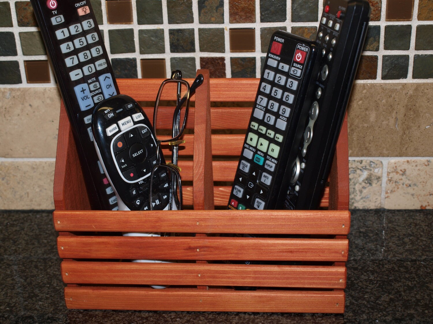TV Remote Holder TV Remote Control Caddy Wooden Remote