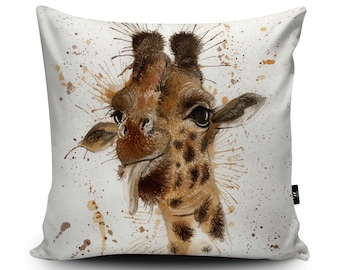Giraffe Cushion, Giraffe Pillow, Giraffe Cushion Cover, Giraffe Pillow Case, Giraffe Decor, Giraffe Homeware, 45cm/60cm, 18"/23.6" Vegan