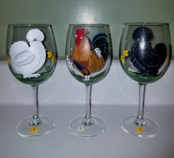Chicken wine glass