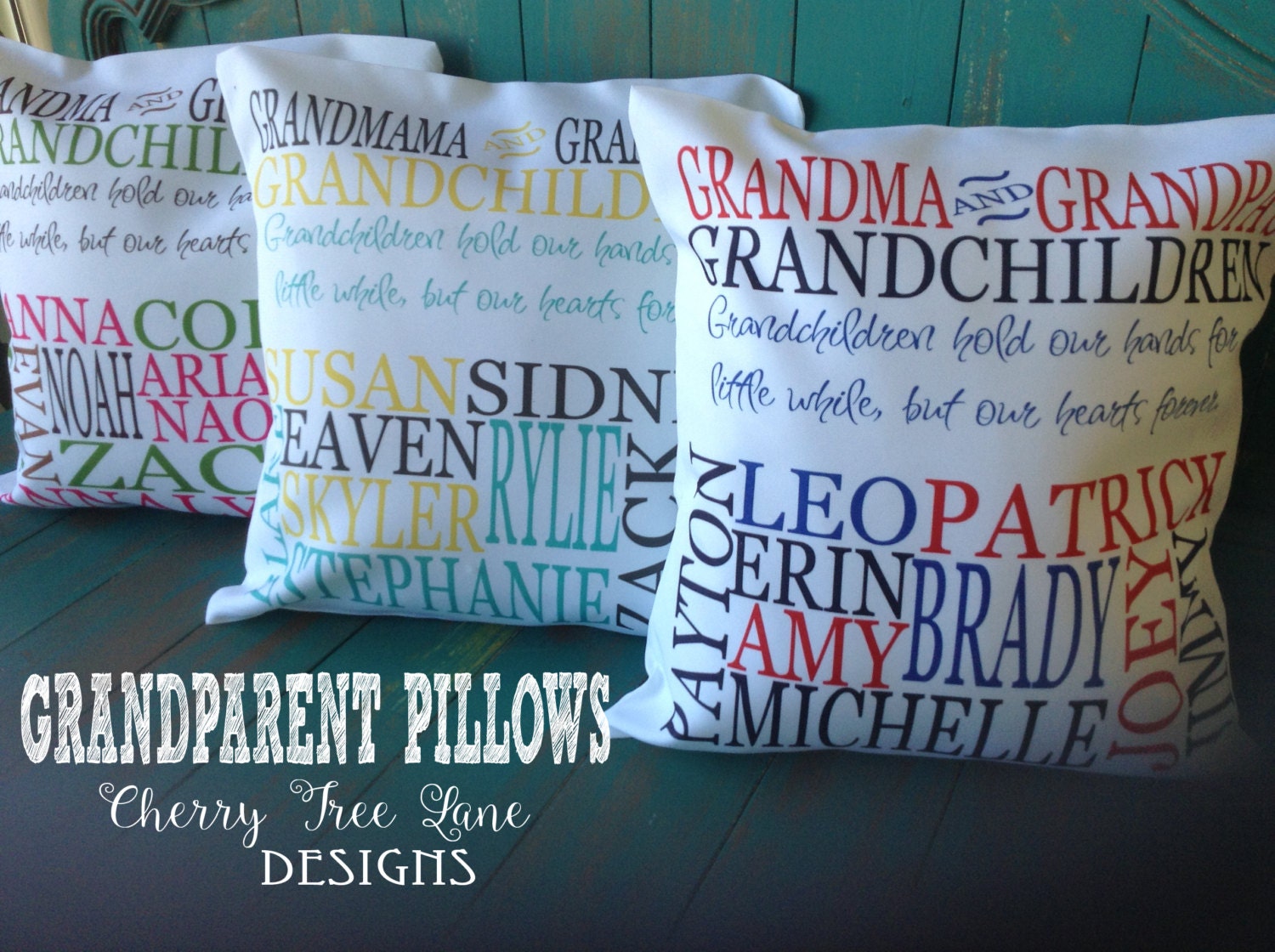 Grandparent Pillow Grandchildren Names Personalized
