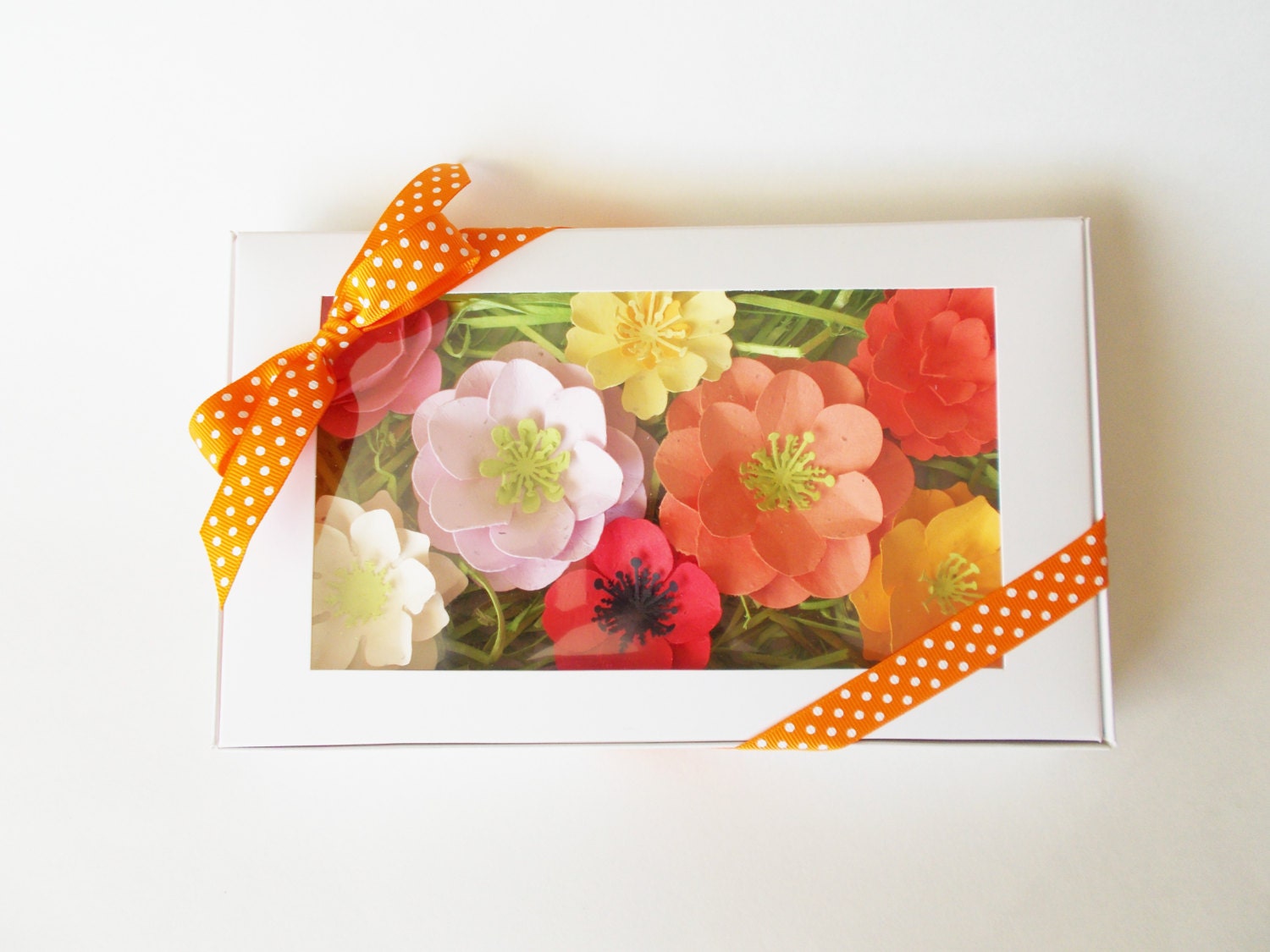 Plantable Wildflower Paper Flower Gift Set - Warm Colors  - Unique Gardening Set - Non GMO Seeds - Plant and Grow
