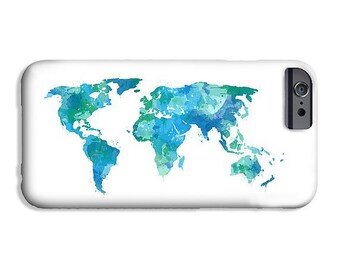 Map of the World Phone Case iPhone 6 Case Hipster Phone Case - Galaxy S5 Phone Case Gifts for Travelers Map Gifts Boho Phone Case