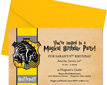 Items similar to Printable Birthday Invitation Harry Potter Houses ...