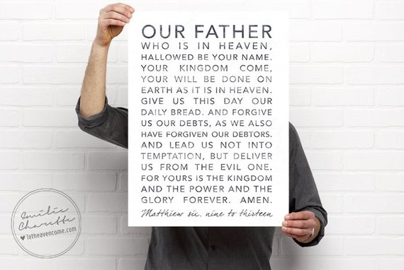 Our Father French or English Christian Poster or by LetHeavenCome