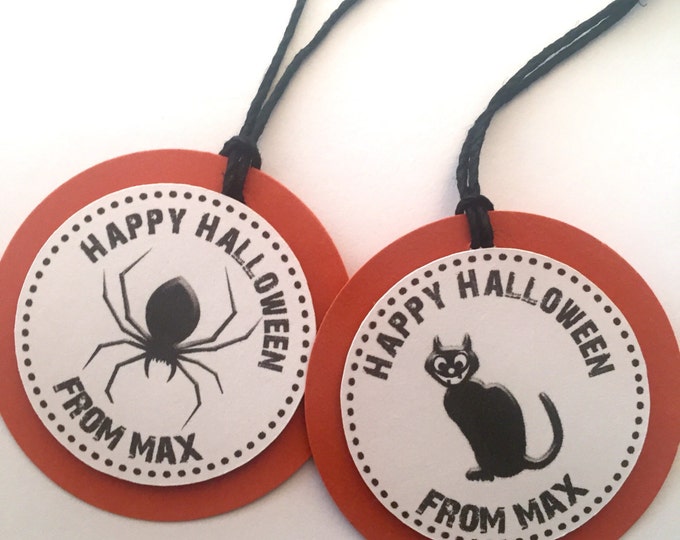 Set of 12 Halloween Tags. Halloween Party Favor Tags. Halloween Treat Tags. Halloween Party Decorations