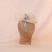 Handmade ivory mini top hat, decorated with rose and veiling