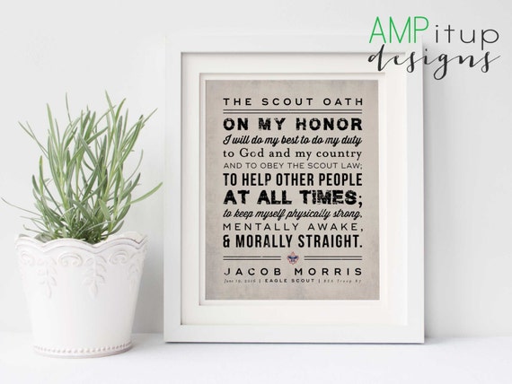 Eagle Scout Gift The Scout Oath Printable Personalized