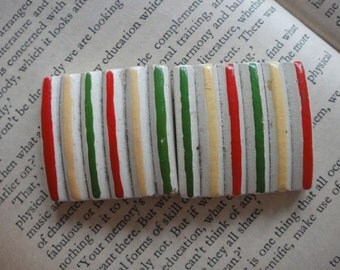 Vintage Striped Wooden Belt Buckle