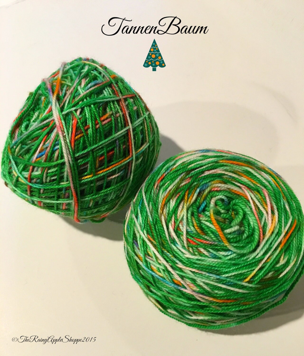 Christmas yarn green multi colored yarn by therainyappleshoppe