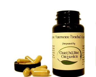 Turmeric Capsules 475 mg Herbalist Prepared From Certified Organic Herbs