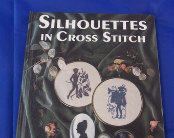 Cross stitch pattern book vintagebook Silhouettes in Cross Stitch Julie Hasler 1993 framed miniatures like shadow cutting out paper
