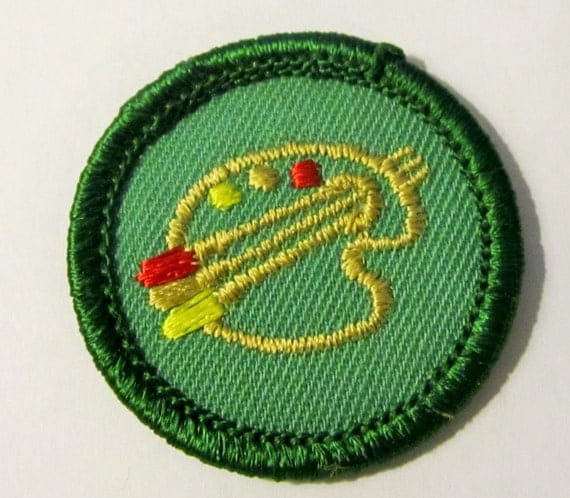Vintage Junior Girl Scout BadgeDrawing and by AllThingsGirlScout