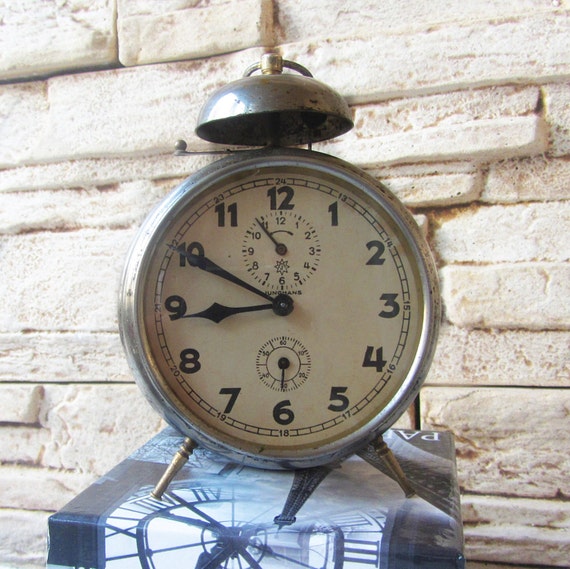 Antique German alarm clock Junghans Vintage alarm clock