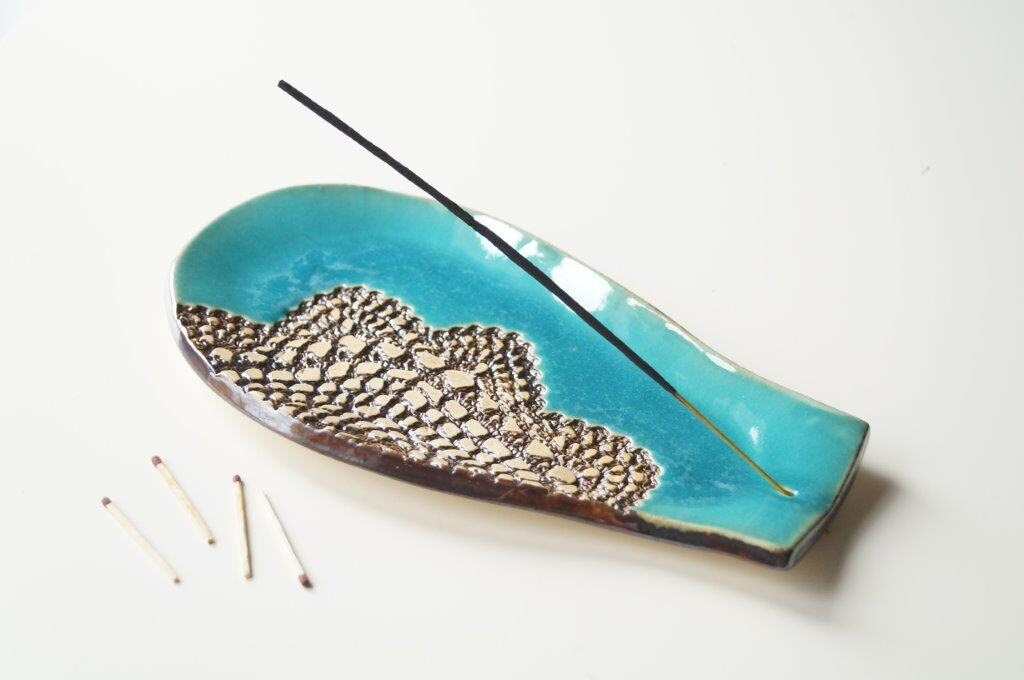 Turquoise Incense Burner Tray Turquoise Incense Holder by bemika