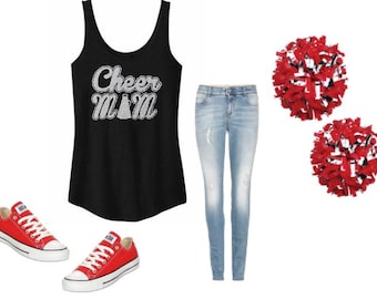 Cheer Mom, Cheer Mom Tank, Cheer Mom shirt, Cheer Spirit, Sports Mom Shirt, Cheerleader, Cheer Shirt, Cheer Tank, Cheer leading shirt