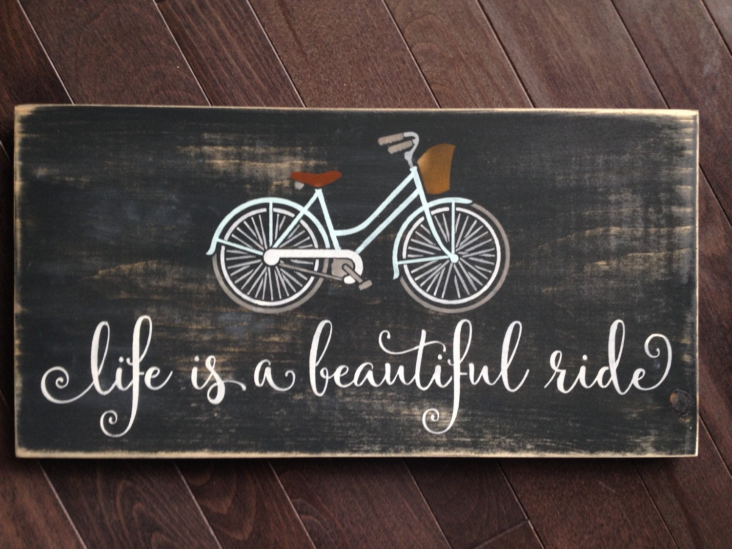 Life is a Beautiful Ride Vintage Bicycle Sign by IzzyB