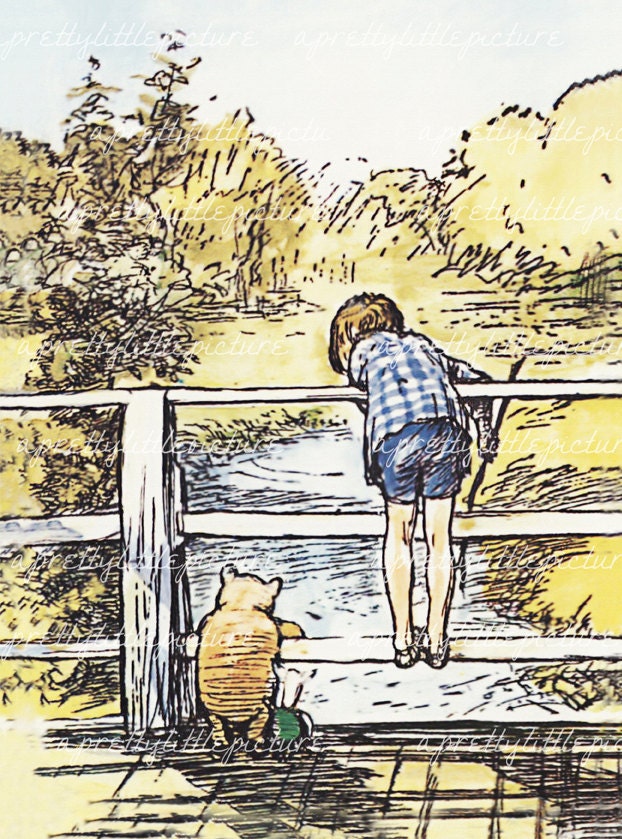 Classic Winnie the Pooh Printed on Watercolor Paper