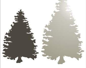 Pine tree stencil | Etsy