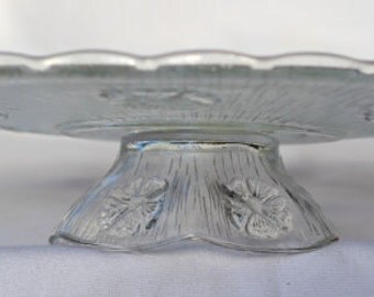 Vintage glass cake stand cakestand retro cake stand serving plate