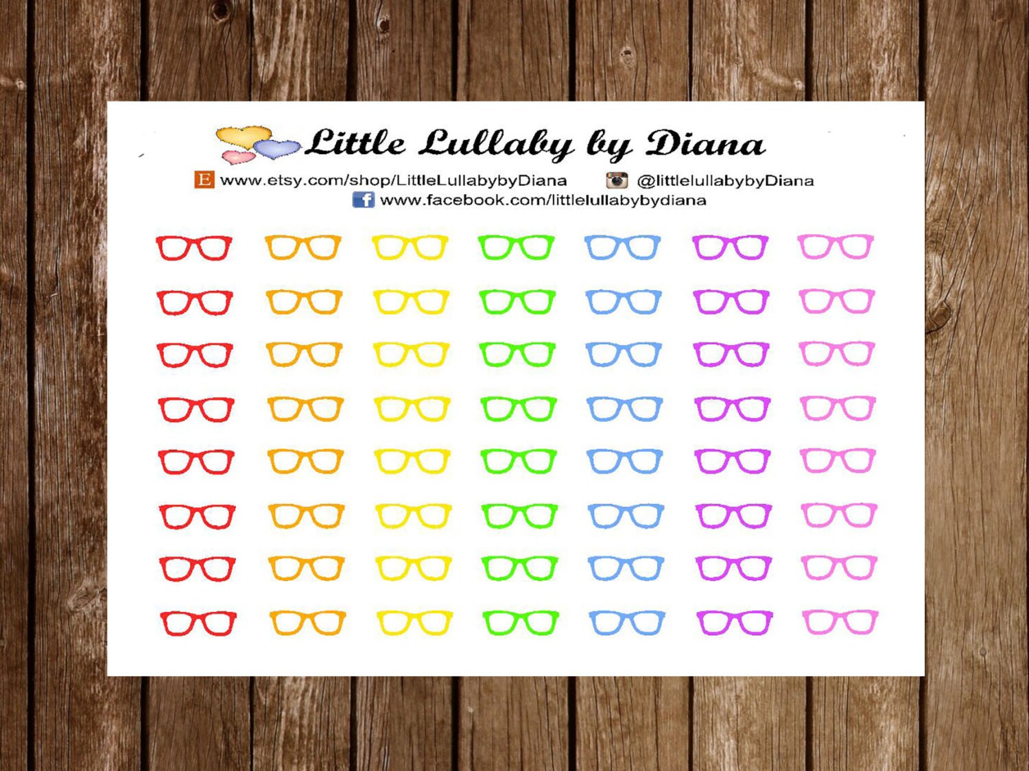 Sunglasses Eyeglasses Planner Stickers by ThePoliceWifePlanner