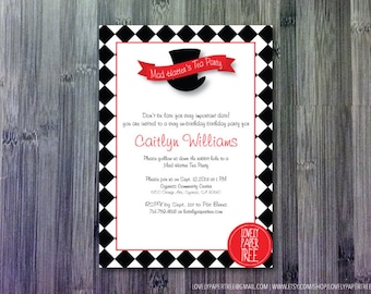 Mad Hatter's Tea Party Birthday Invitation | KB5