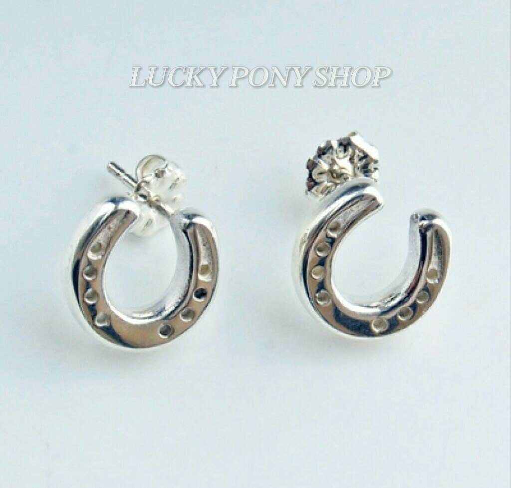 Horseshoe earrings Sterling silver horseshoe