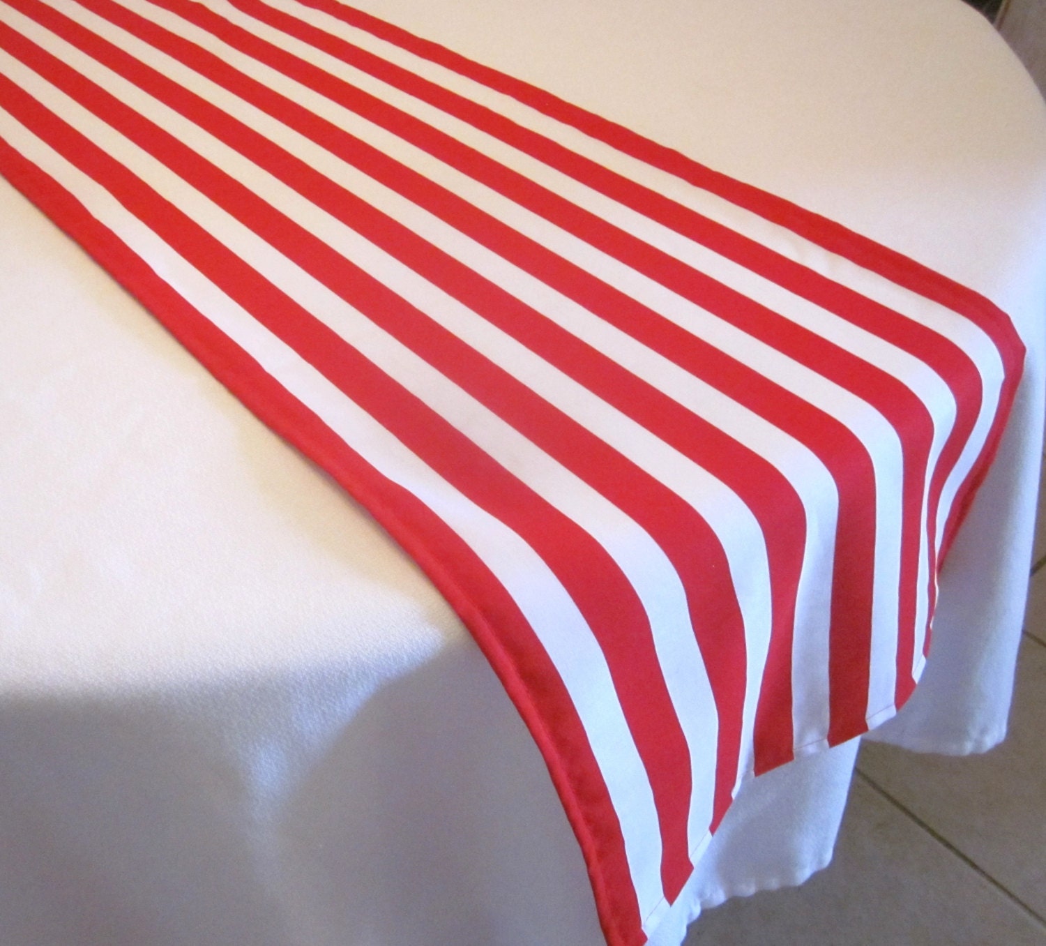 Red and White Stripe Table Runner Circus Party Pirate party