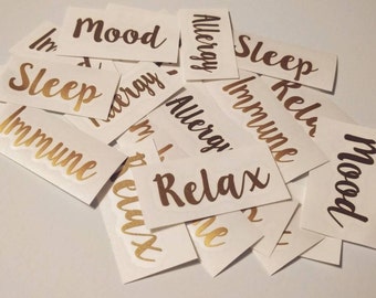 Essential Oil Roller Bottle (10 mL) Vinyl Decals | Labels Only! | Set of 5+ | Create Your Own or Standard Labels Available | Custom Labels