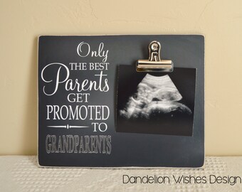 Pregnancy Announcement to Grandparents, Baby Reveal Idea, Birth Announcement, Pregnancy Reveal To Grandparent, Parents Promoted Photo Frame