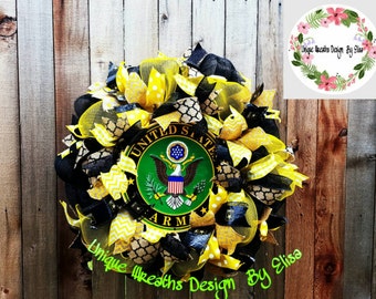 Army Wreath, US Army Wreath Military Wreath, Army Mesh Wreath, Veterans Day Wreath, Memorial Day Wreath, Father's Day Gift, Graduation Day