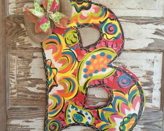 Personalized Door Hanger - Spring Door Hanger - Summer Door Hanger - Initial Door Hanger