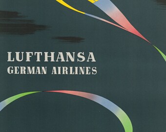 Autocollant Publicitaire Lufthansa - Ma Ligne - Années 80 - Vintage
