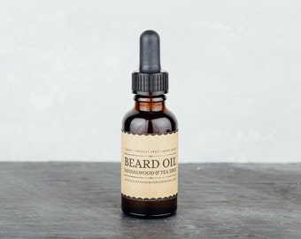 Beard Oil - Sandalwood and Tea Tree. Beard Conditioner. Beard Grooming and Care.