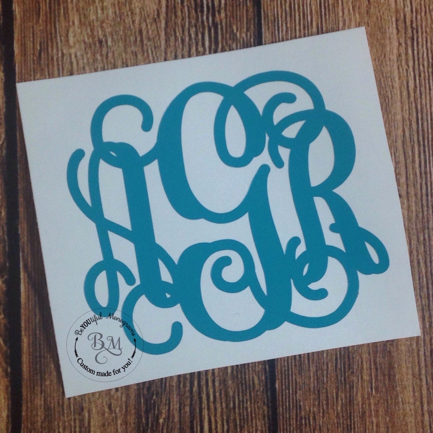 Monogram Decal Monogrammed Sticker by BeYOUtifulMonograms