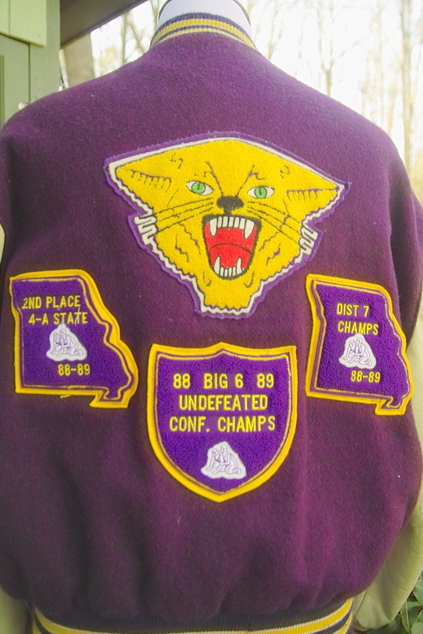 1980s Letterman Varsity JV Wrestling High School Jacket