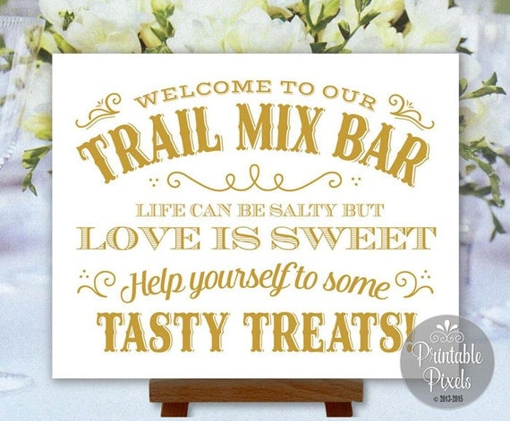 Trail Mix Bar Sign Printable Gold Western Style By PrintablePixels trail-mix-bar-sign-printable-gold-western-style-by-printablepixels