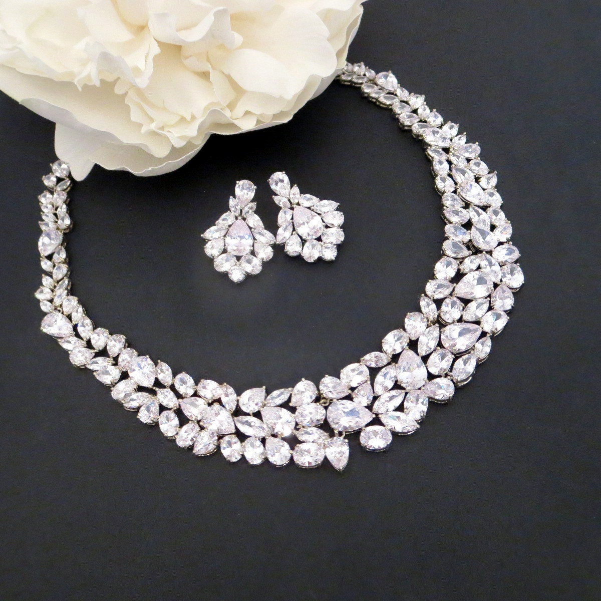 Wedding necklace set Bridal jewelry set Bridal necklace